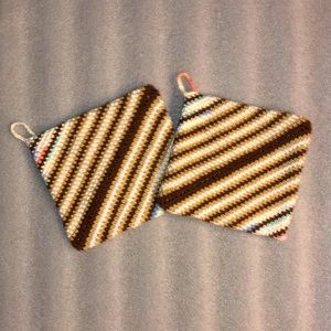 Pastels and neutrals cotton crocheted potholders